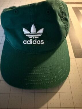 adidas Two-Tone Trefoil Strapback Cap in Green and Gray